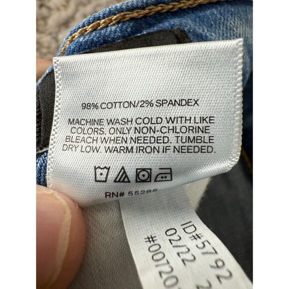 NEW H&M Womens Size 2R Slim Super High Rise Distressed Denim Jean Blue Pants Zip - Picture 10 of 12